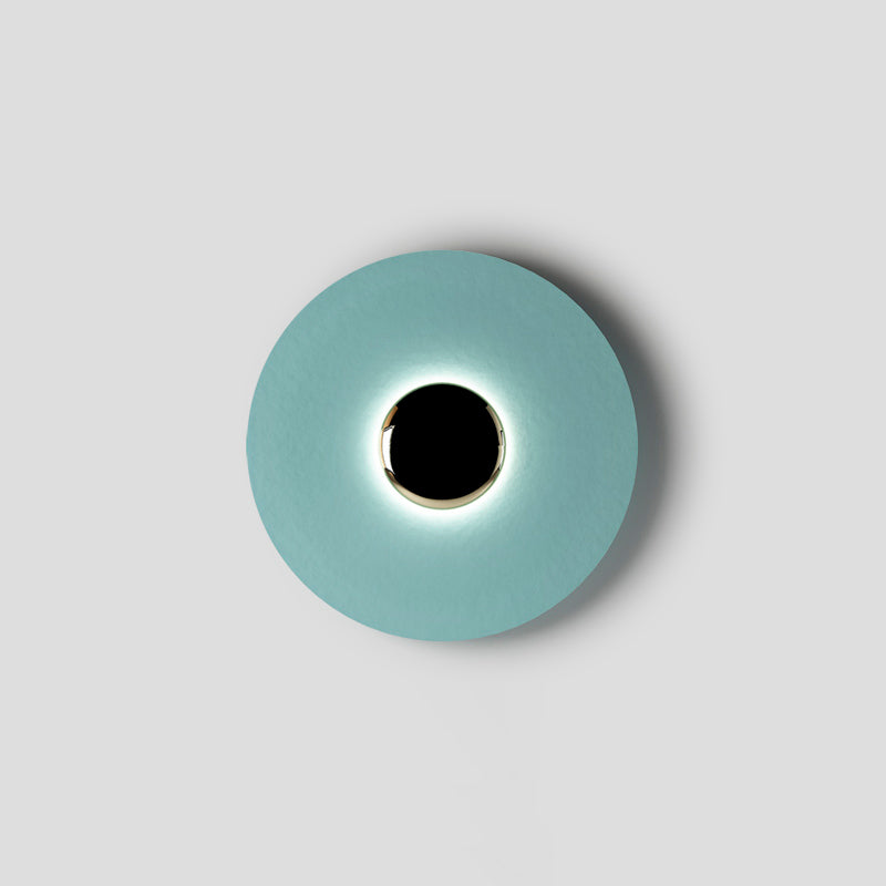 Modern Minimalist Round Metal Disc LED Wall Sconce for Indirect Interior Lighting