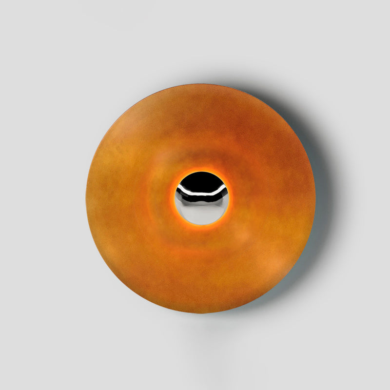 Modern Minimalist Round Metal Disc LED Wall Sconce for Indirect Interior Lighting