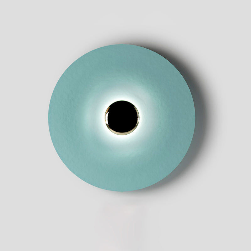 Modern Minimalist Round Metal Disc LED Wall Sconce for Indirect Interior Lighting