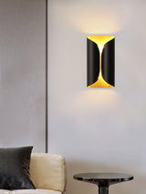 Modern Minimalist Sculptural Wall Sconce Set of Two Decorative LED Bracket Lights