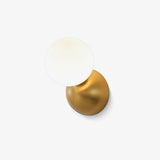 Modern Minimalist Single Globe Wall Sconce Mid Century Brass and Glass Bracket Light
