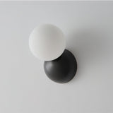 Modern Minimalist Single Globe Wall Sconce Mid Century Brass and Glass Bracket Light