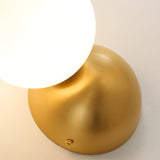 Modern Minimalist Single Globe Wall Sconce Mid Century Brass and Glass Bracket Light