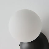 Modern Minimalist Single Globe Wall Sconce Mid Century Brass and Glass Bracket Light