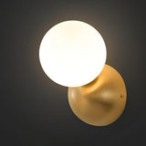 Modern Minimalist Single Globe Wall Sconce Mid Century Brass and Glass Bracket Light