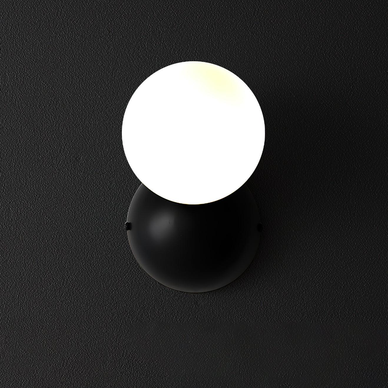 Modern Minimalist Single Globe Wall Sconce Mid Century Brass and Glass Bracket Light