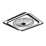 Modern Flush Mount Bladeless Ceiling Fan with Dimmable LED Light for Bedroom and Living Room