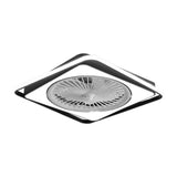 Modern Flush Mount Bladeless Ceiling Fan with Dimmable LED Light for Bedroom and Living Room