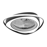 Modern Flush Mount Bladeless Ceiling Fan with Dimmable LED Light for Bedroom and Living Room