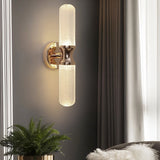 Modern Minimalist Strip LED Wall Sconce with 3 Color Step Dimming for Living Room and Bedroom