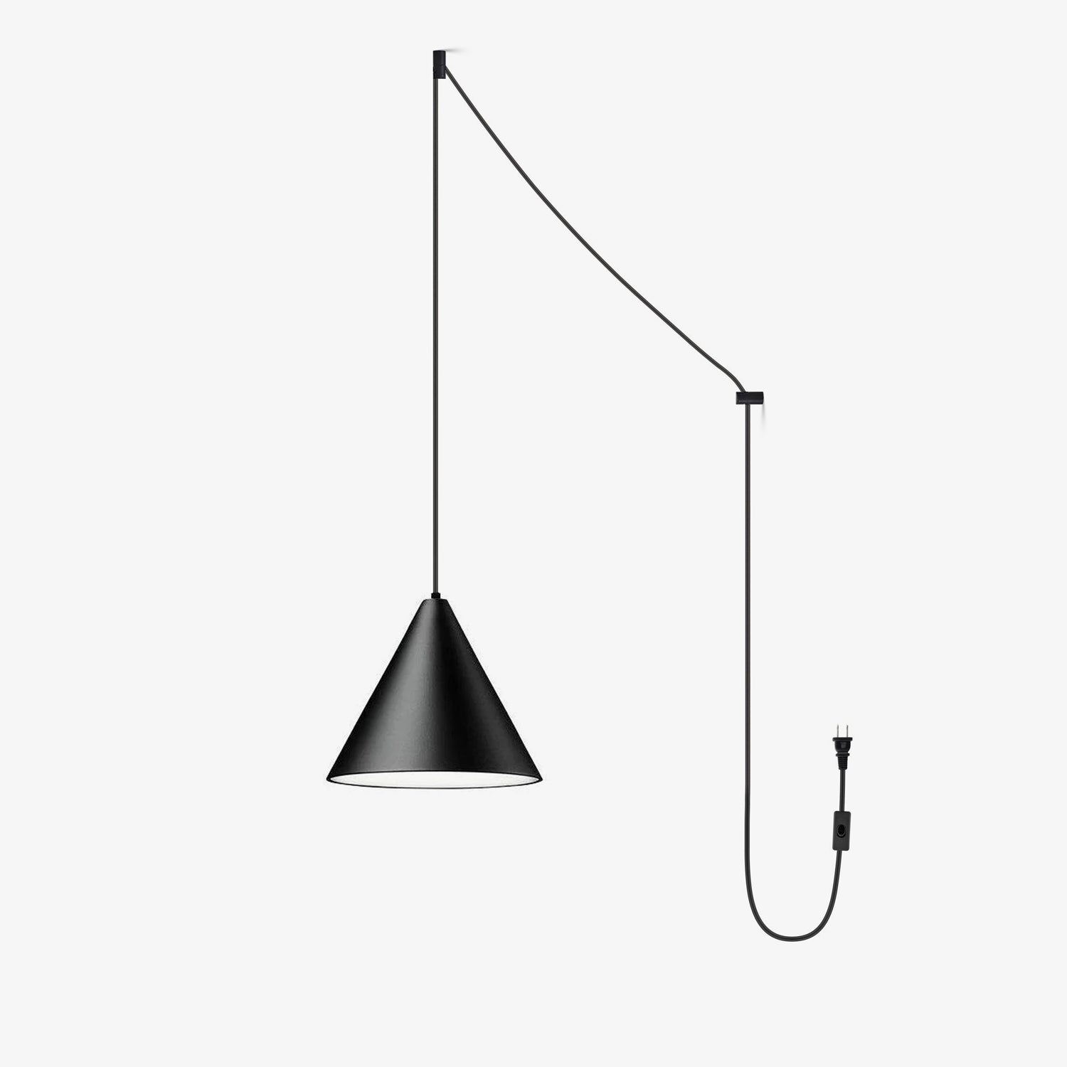 Modern Minimalist Swag Pendant Light with Extra Long Cable for Geometric Ceiling Designs