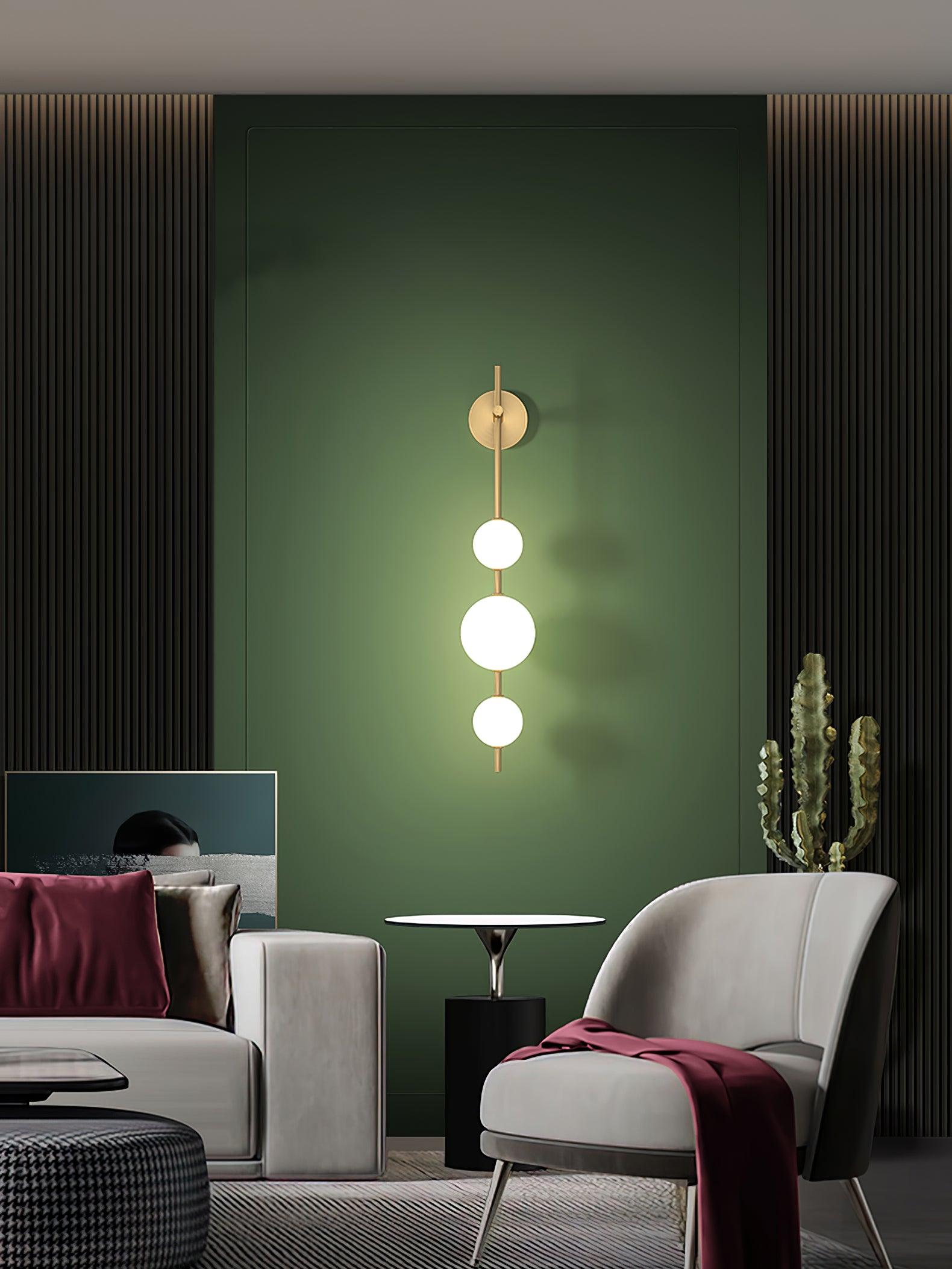 Modern Minimalist Vertical Glass Globe Wall Sconce for Bedroom Hallway and Bathroom Lighting