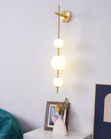 Modern Minimalist Vertical Glass Globe Wall Sconce for Bedroom Hallway and Bathroom Lighting