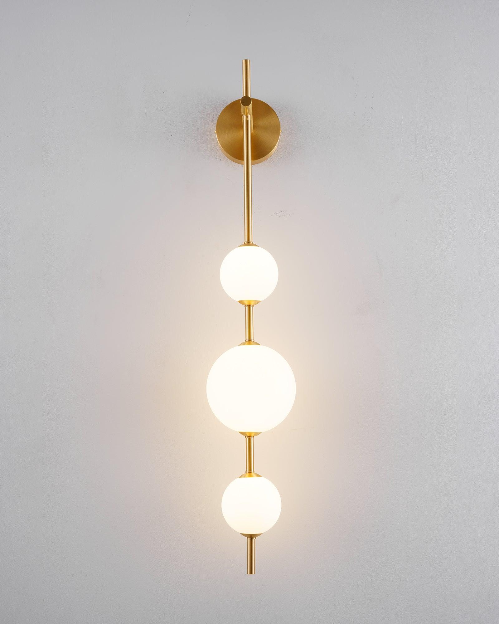 Modern Minimalist Vertical Glass Globe Wall Sconce for Bedroom Hallway and Bathroom Lighting