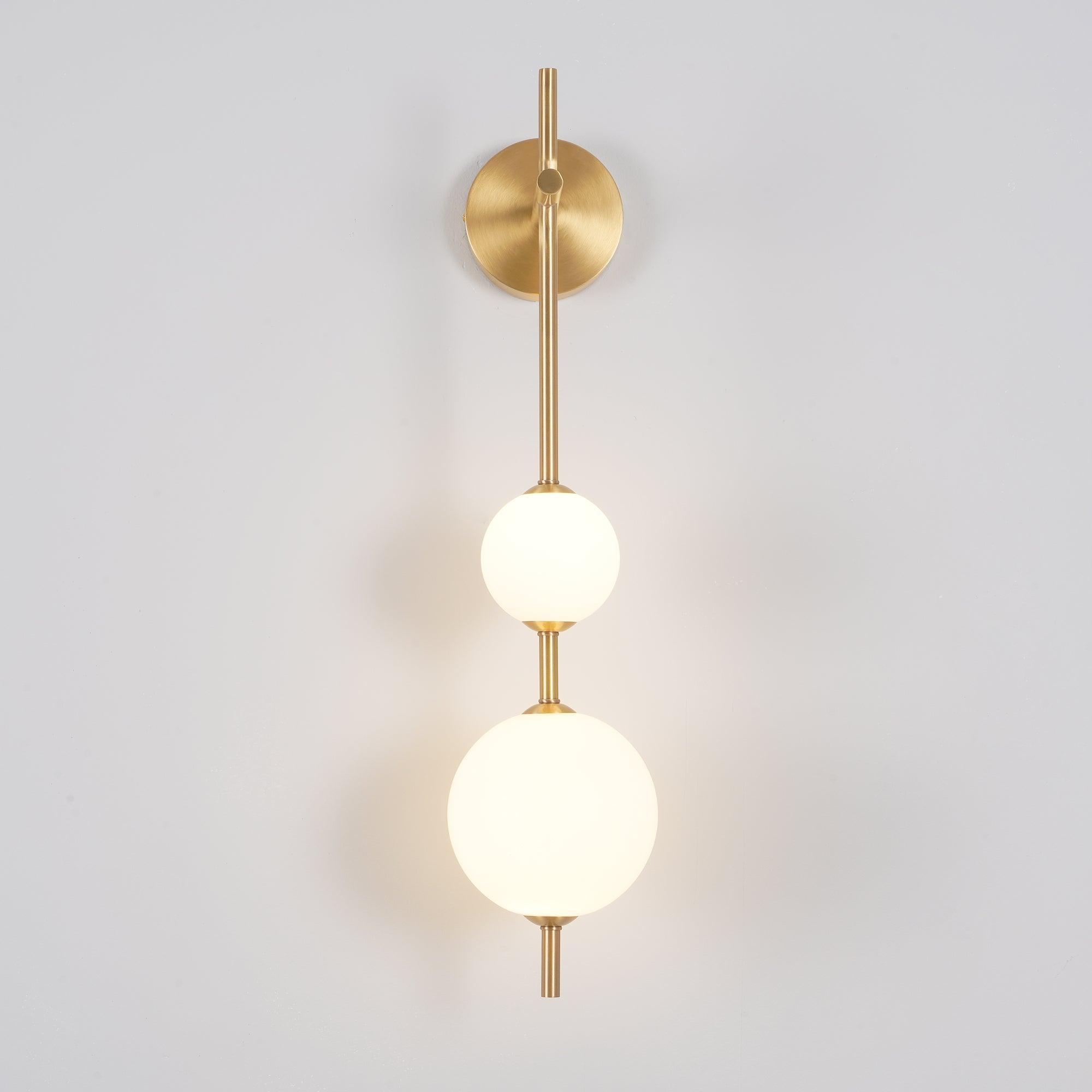 Modern Minimalist Vertical Glass Globe Wall Sconce for Bedroom Hallway and Bathroom Lighting