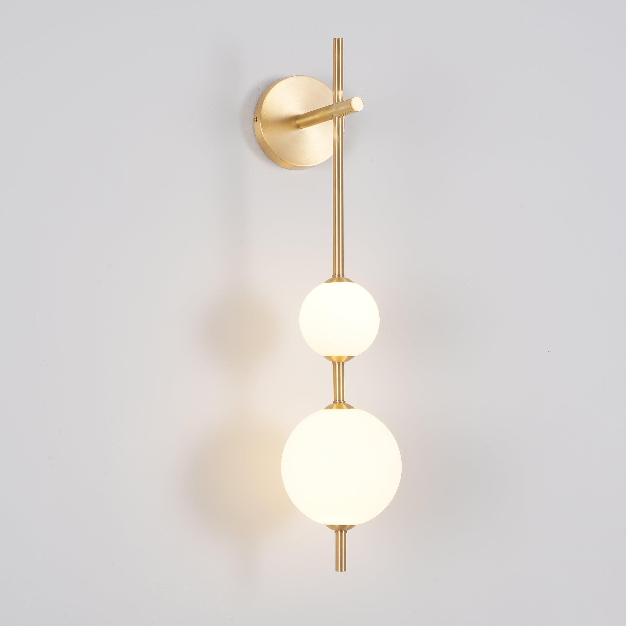 Modern Minimalist Vertical Glass Globe Wall Sconce for Bedroom Hallway and Bathroom Lighting