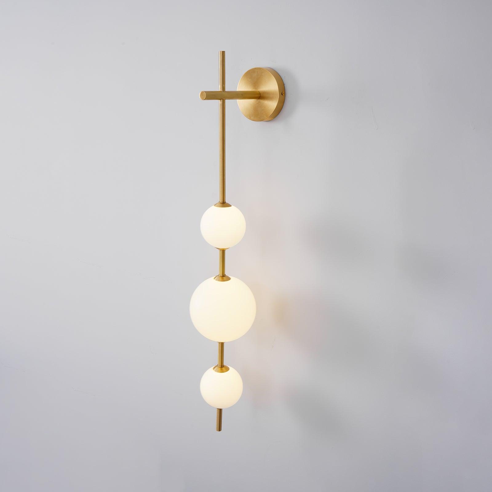 Modern Minimalist Vertical Glass Globe Wall Sconce for Bedroom Hallway and Bathroom Lighting