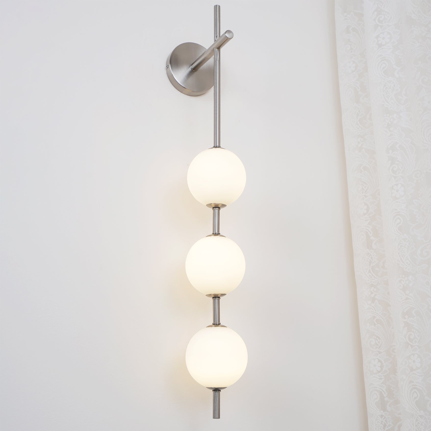 Modern Minimalist Vertical Glass Globe Wall Sconce for Bedroom Hallway and Bathroom Lighting