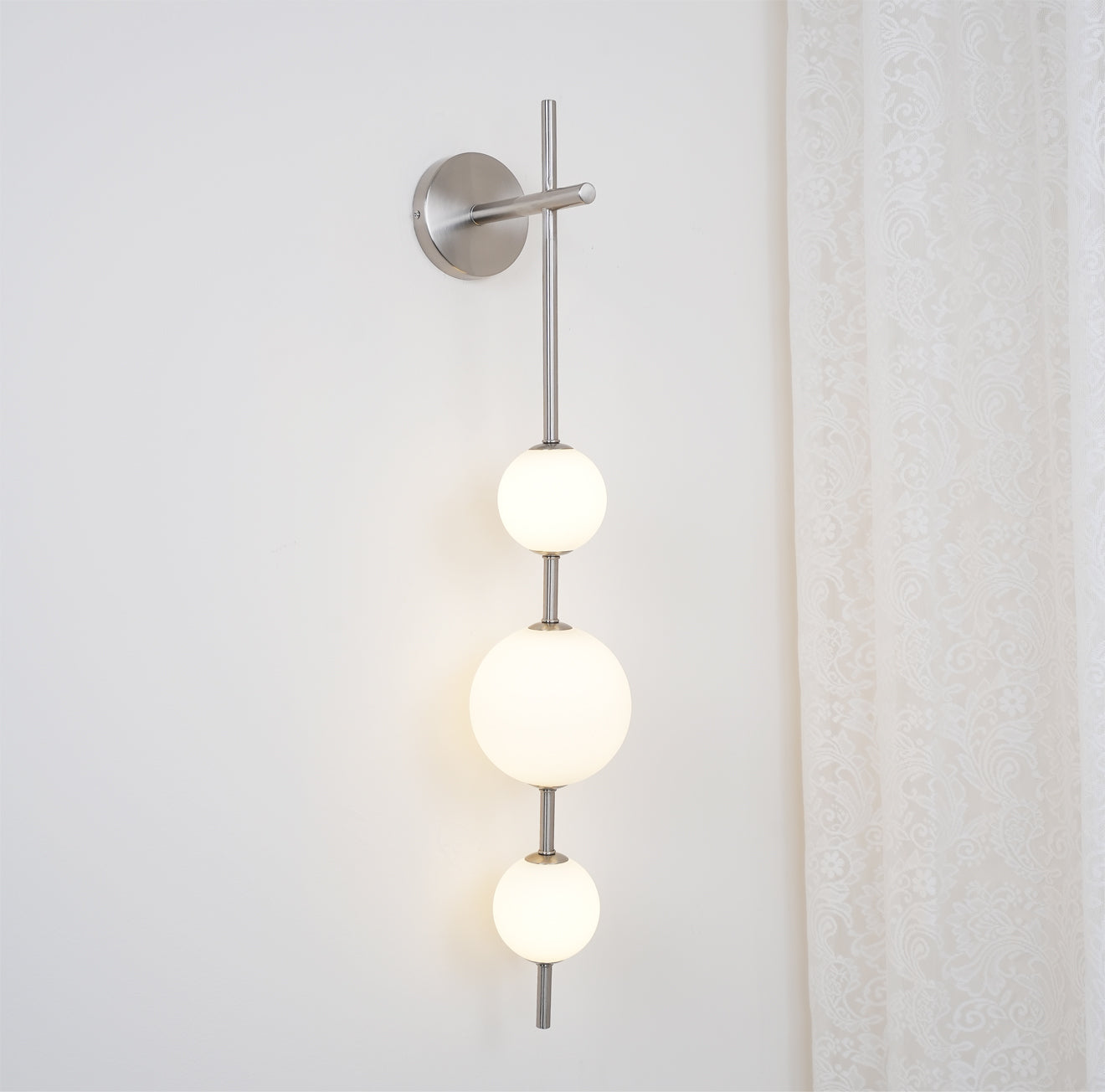 Modern Minimalist Vertical Glass Globe Wall Sconce for Bedroom Hallway and Bathroom Lighting