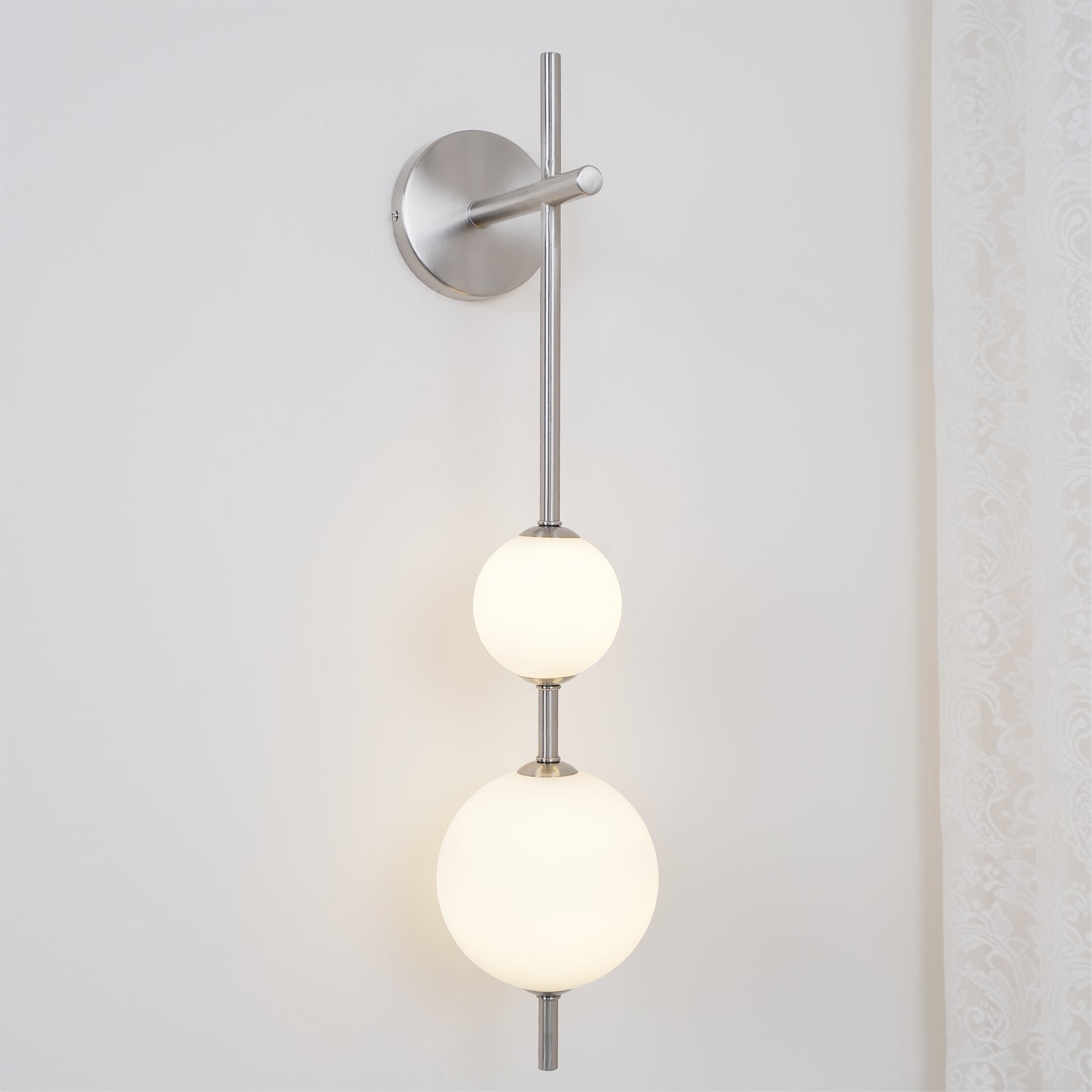 Modern Minimalist Vertical Glass Globe Wall Sconce for Bedroom Hallway and Bathroom Lighting