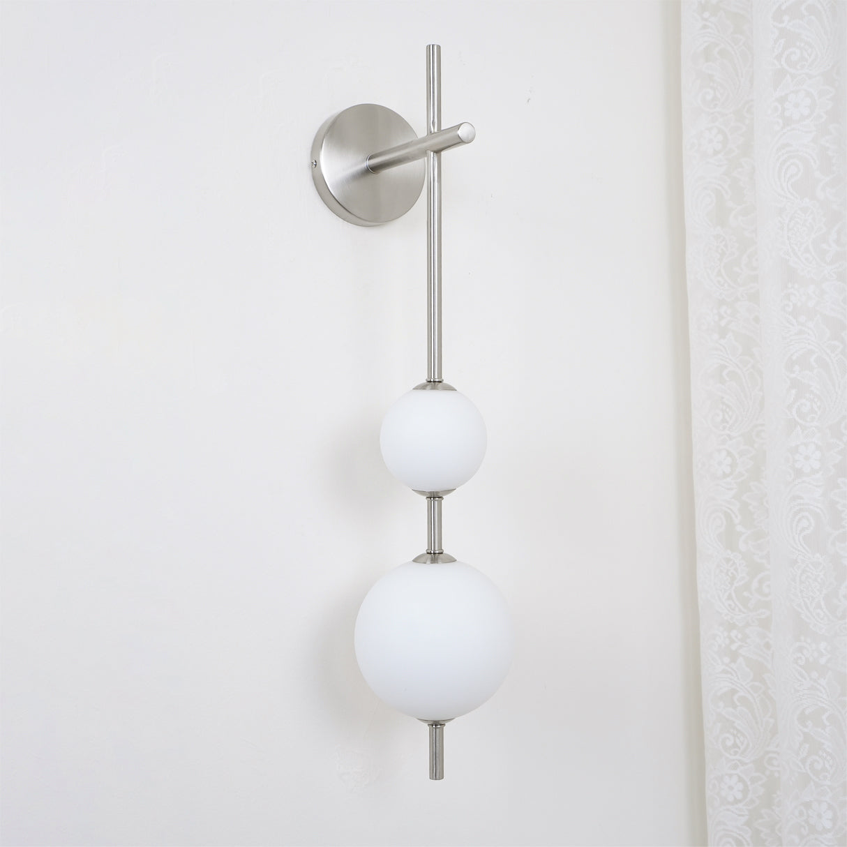 Modern Minimalist Vertical Glass Globe Wall Sconce for Bedroom Hallway and Bathroom Lighting