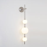 Modern Minimalist Vertical Glass Globe Wall Sconce for Bedroom Hallway and Bathroom Lighting