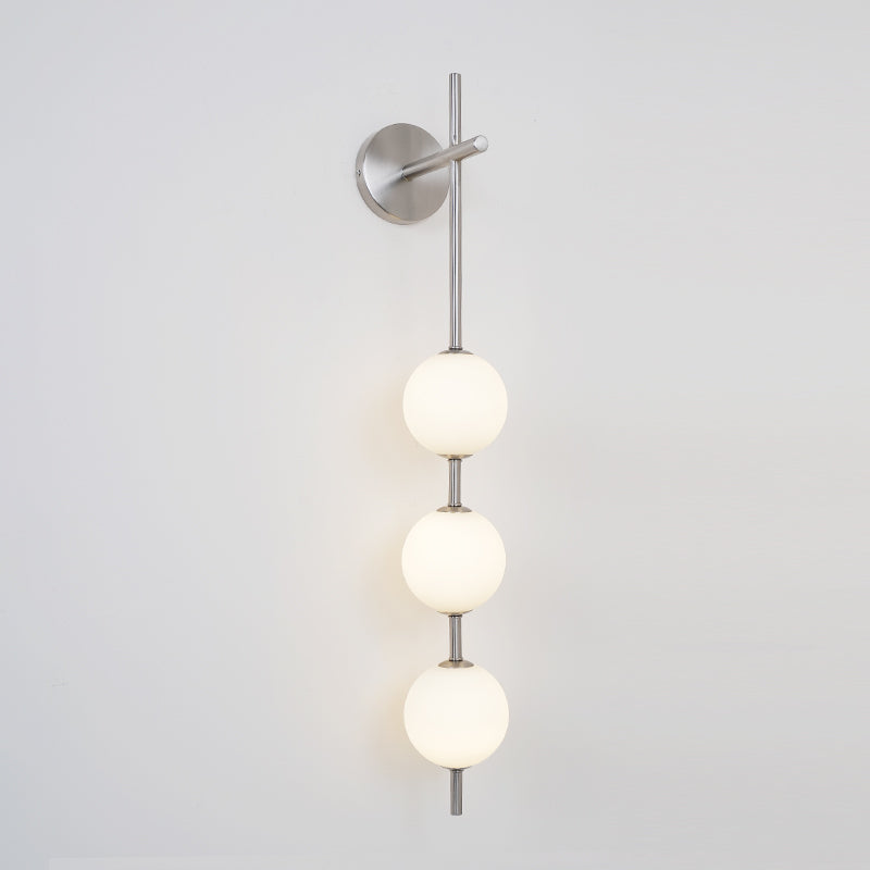 Modern Minimalist Vertical Glass Globe Wall Sconce for Bedroom Hallway and Bathroom Lighting