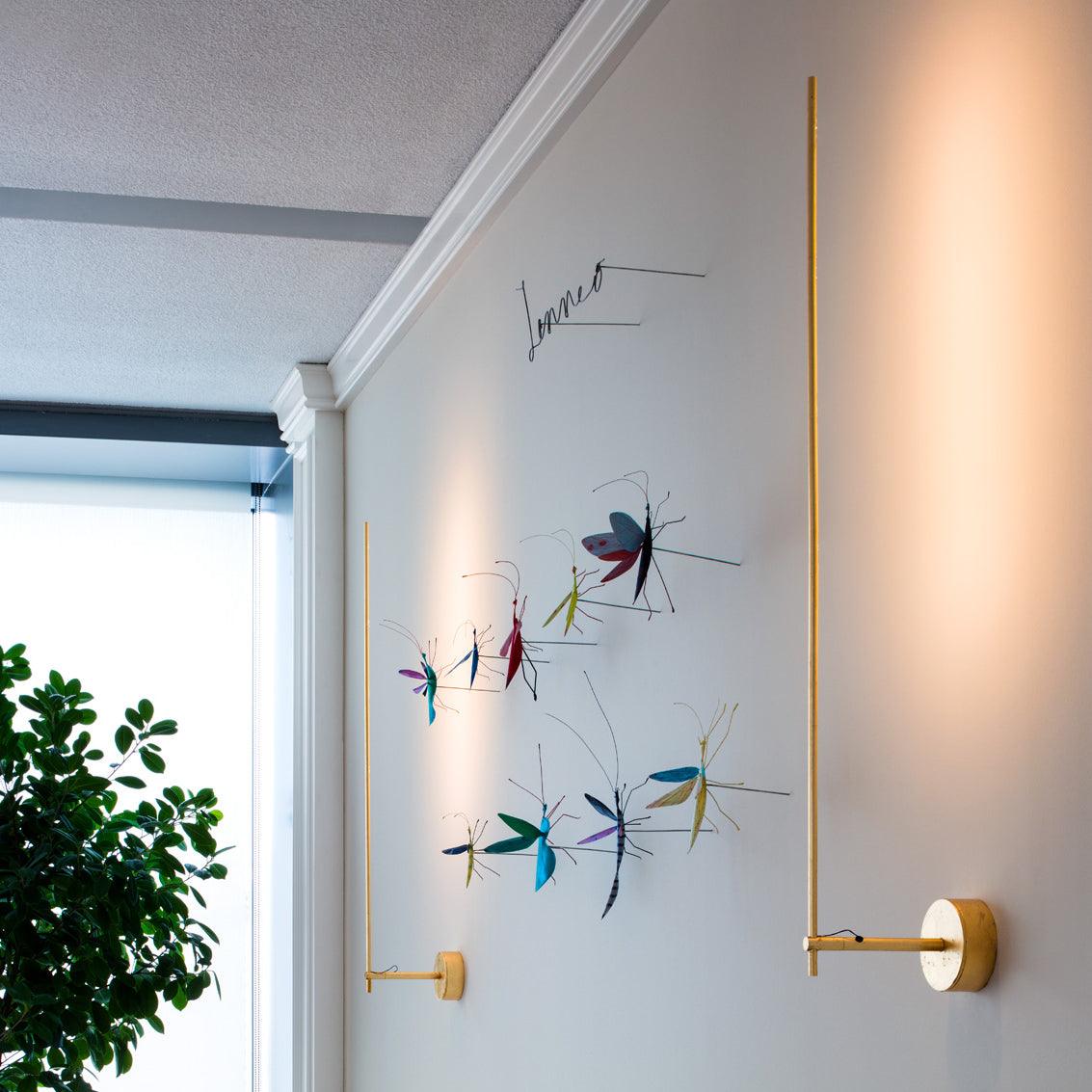 Modern Minimalist Vertical LED Wall Sconce Set of 2 Luxury Gold Linear Stick Wall Light
