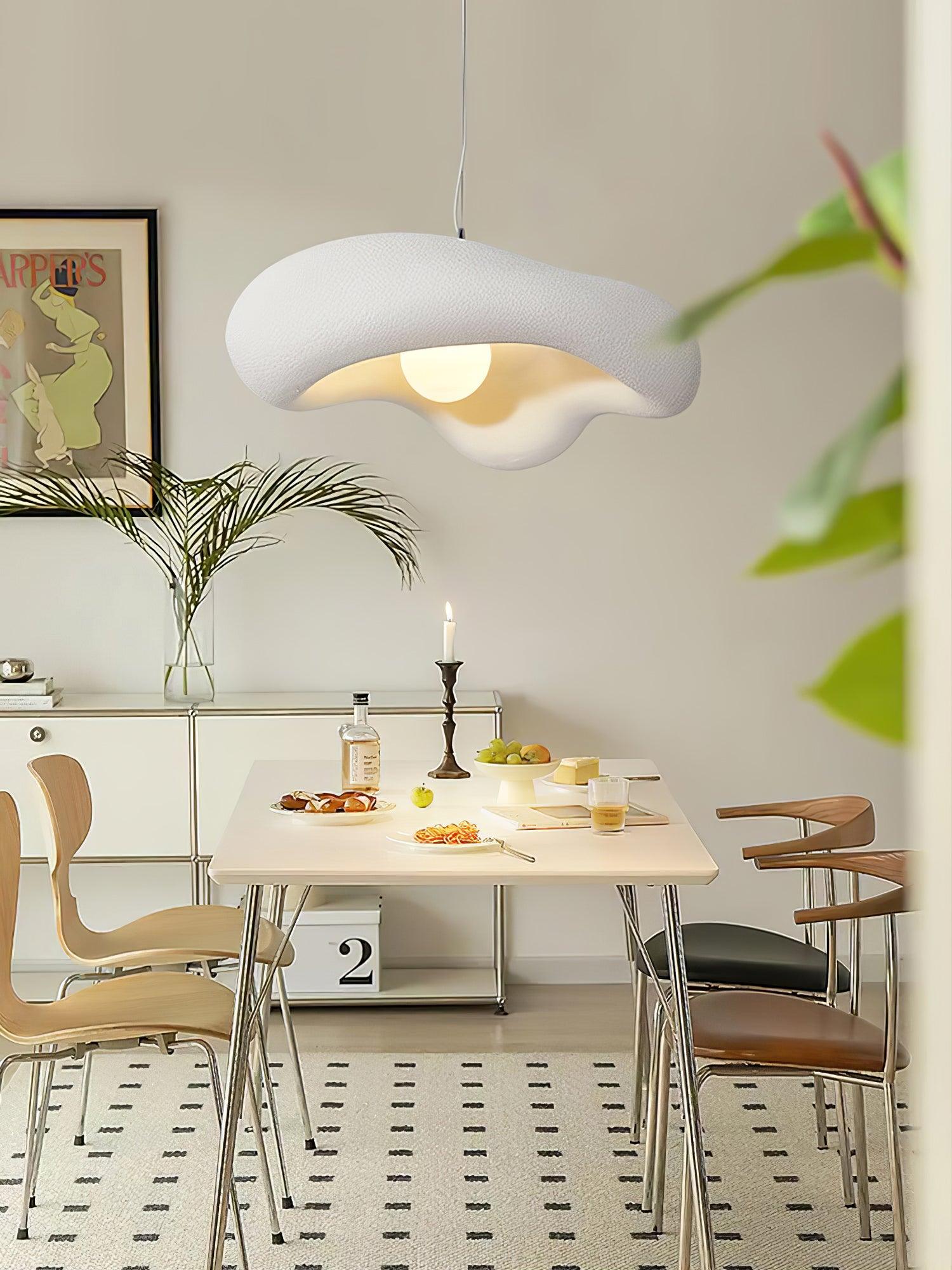 Modern Minimalist Wabi Sabi Pendant Light Organic Texture Resin Style Hanging Lamp for Dining