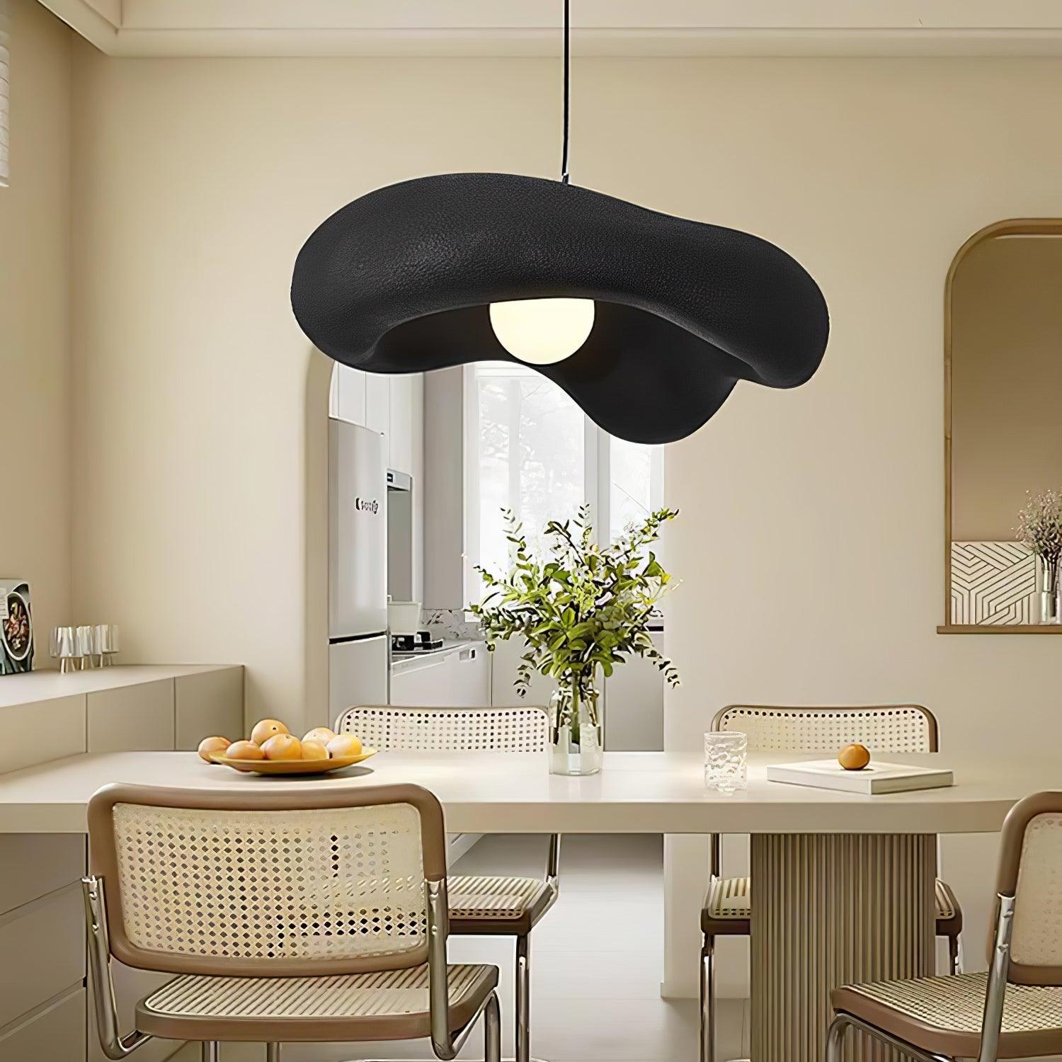 Modern Minimalist Wabi Sabi Pendant Light Organic Texture Resin Style Hanging Lamp for Dining