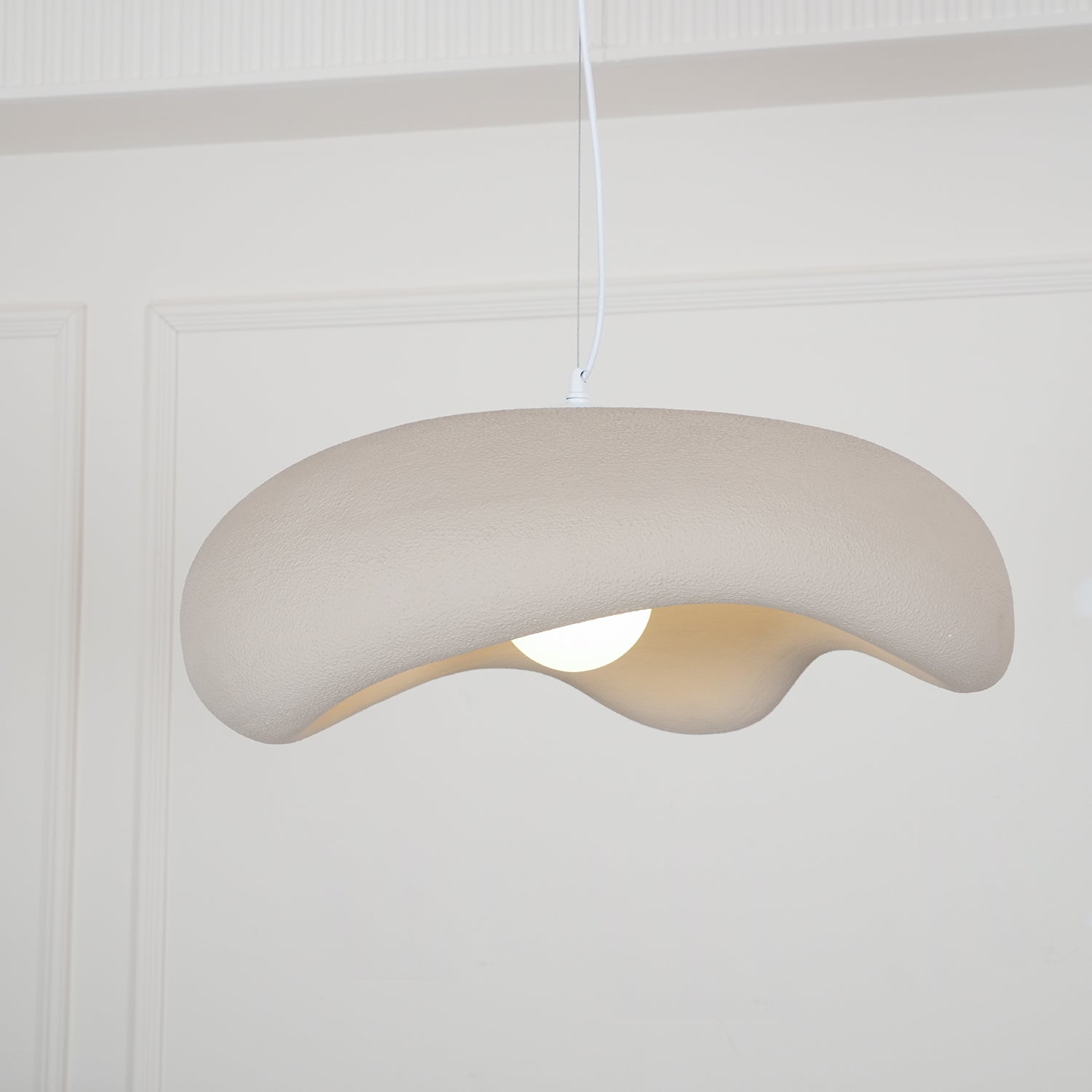 Modern Minimalist Wabi Sabi Pendant Light Organic Texture Resin Style Hanging Lamp for Dining