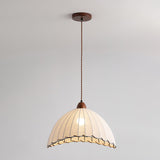 Modern Minimalist Walnut Wood and White Fabric Pendant Light for Dining and Living Areas
