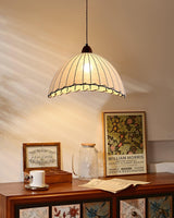 Modern Minimalist Walnut Wood and White Fabric Pendant Light for Dining and Living Areas