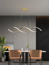 Modern Minimalist Wave Design LED Pendant Light for Dining and Living Rooms