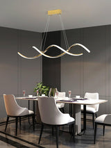 Modern Minimalist Wave Design LED Pendant Light for Dining and Living Rooms