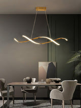 Modern Minimalist Wave Design LED Pendant Light for Dining and Living Rooms