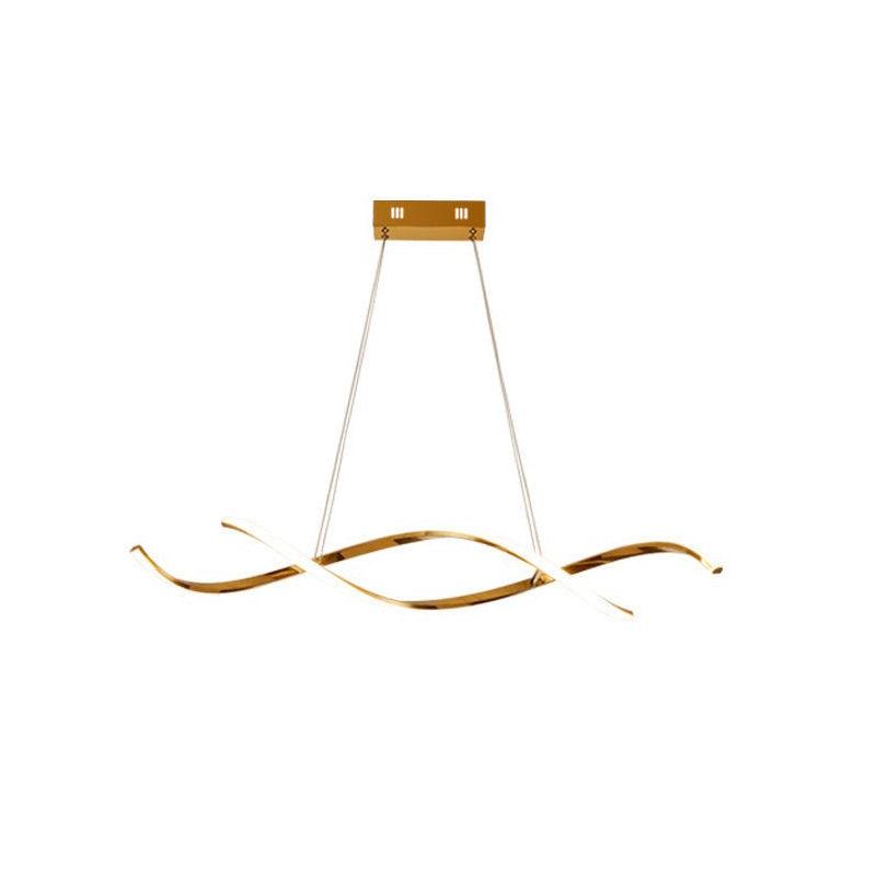 Modern Minimalist Wave Design LED Pendant Light for Dining and Living Rooms
