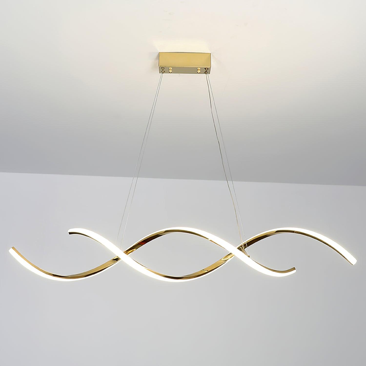 Modern Minimalist Wave Design LED Pendant Light for Dining and Living Rooms
