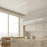 Modern Minimalist Wavy LED Pendant Light with Stepless Dimming Nordic Strip Chandelier for Dining Room