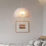 Modern Minimalist White Lantern LED Hanging Light with Adjustable Color Temperature for Bedroom