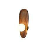 Modern Minimalist Wood and Glass Globe LED Wall Sconce for Bedroom Living Room