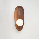 Modern Minimalist Wood and Glass Globe LED Wall Sconce for Bedroom Living Room