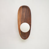 Modern Minimalist Wood and Glass Globe LED Wall Sconce for Bedroom Living Room