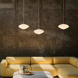 Modern Mist Glass Pendant Light with Alabaster Shade for Kitchen and Dining Room