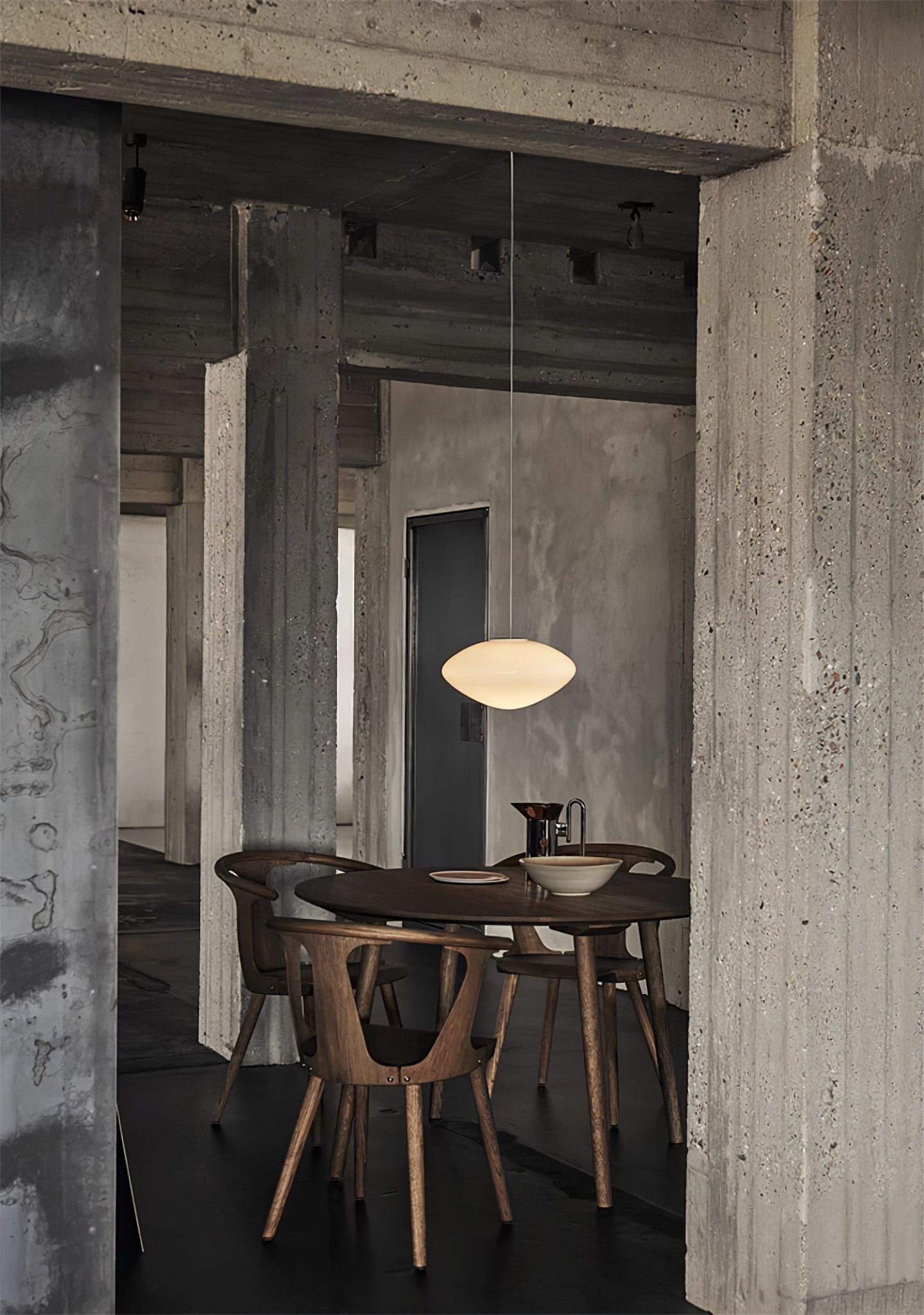 Modern Mist Glass Pendant Light with Alabaster Shade for Kitchen and Dining Room
