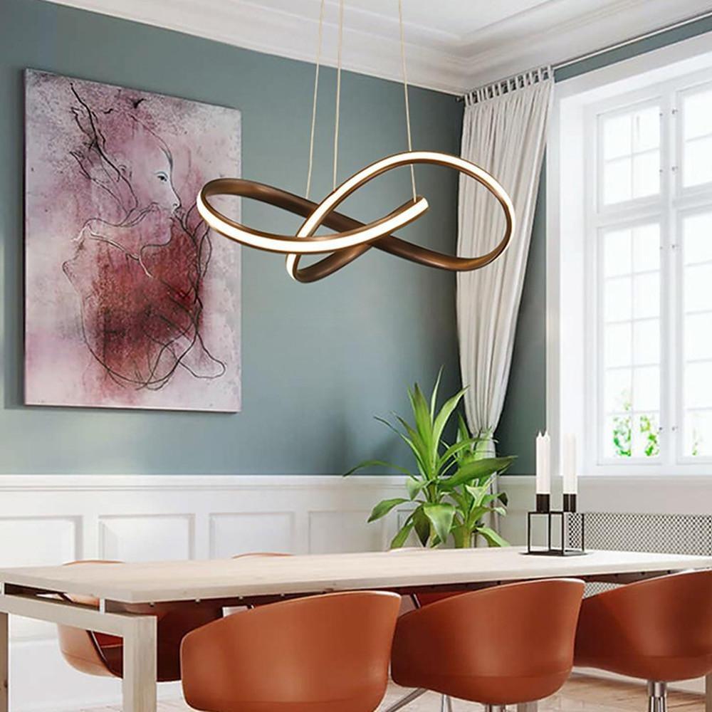 Modern Mobius Strip LED Pendant Light Geometric Ring Ceiling Chandelier for Living Room