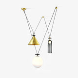 Modern Modular Geometric Chandelier Artistic Glass and Metal Pendant Light