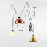 Modern Modular Geometric Chandelier Artistic Glass and Metal Pendant Light