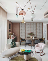 Modern Modular Geometric Chandelier Artistic Glass and Metal Pendant Light