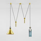 Modern Modular Geometric Chandelier Artistic Glass and Metal Pendant Light